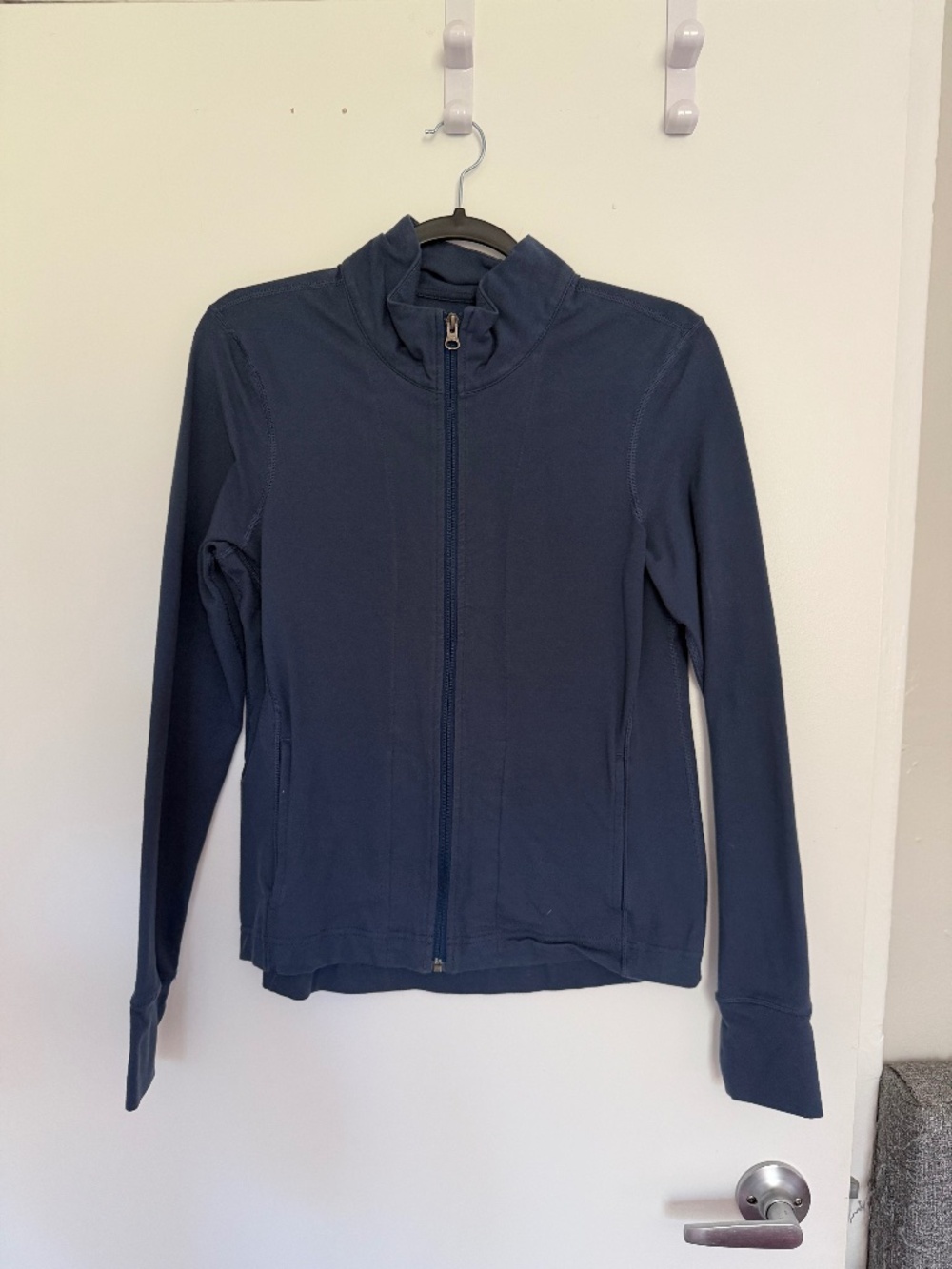 Pact Organic Cotton Zip-Up Jacket Size S Navy Blue